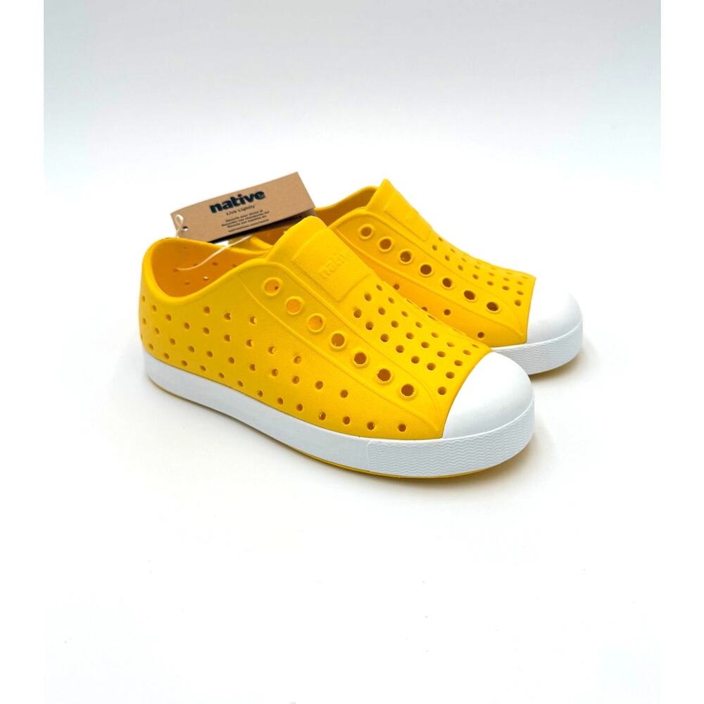 NEW! Native Jefferson Child Shoes - Crayon Yellow/Shell White - c11 (toddler 11)